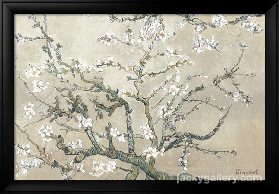 Almond Branches in Bloom, San Remy Grey, Van Gogh painting